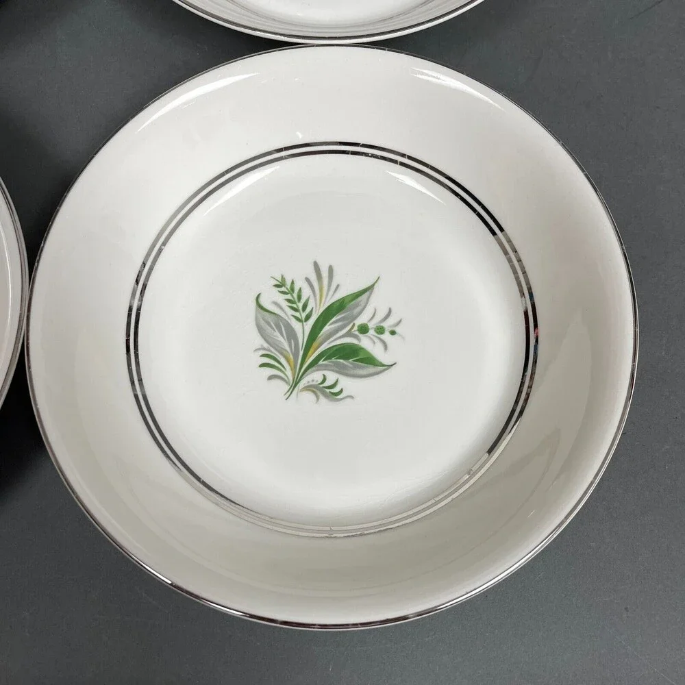 Pope Gosser Encore Soup Cereal‎ Bowls Platinum Trim 7 5/8